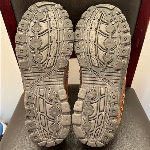 Skechers Men's Tan Leather Slip-On Loafers Size 12 Memory Foam - Picture 4 of 4